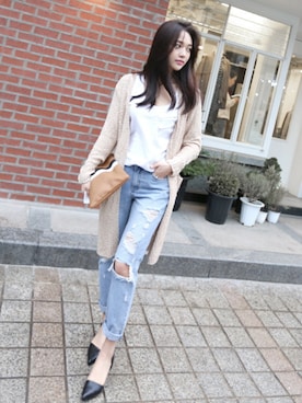 「ウォッシュデニム」｜11AMさん（レディース・162cm）の春コーディネート