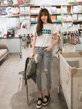 「11am」｜「アイテム（スニーカー）」を使った、11AMさん（レディース・162cm）の夏コーディネート