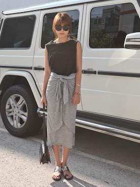 「11AM（-）のアイテム」を使った、11AMさん（レディース・162cm）の夏コーディネート