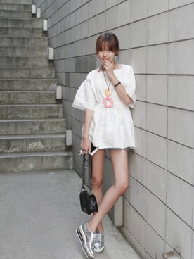 「11am」｜「アイテム（スニーカー）」を使った、11AMさん（レディース・162cm）の夏コーディネート