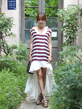 「マリン」｜11AMさん（レディース・162cm）の夏コーディネート