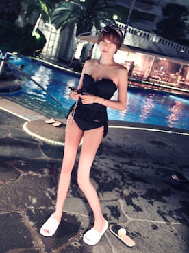 「11am」｜「アイテム（水着）」を使った、11AMさん（レディース・162cm）の夏コーディネート