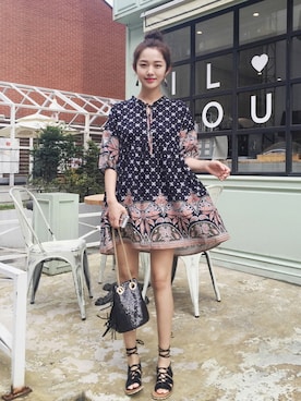 「フェススタイル」｜「アイテム（ワンピース/ドレス）」を使った、11AMさん（レディース・164cm）の夏コーディネート