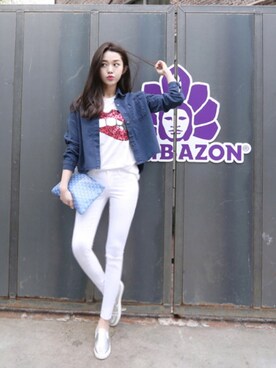 「11am」｜「アイテム（スニーカー）」を使った、11AMさん（レディース・164cm）の夏コーディネート