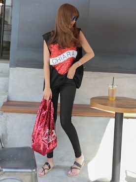 「アイテム（エコバッグ/サブバッグ）」を使った、11AMさん（レディース・162cm）の夏コーディネート