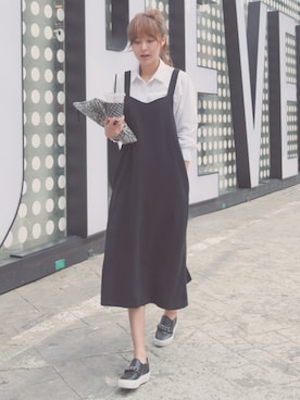「サロペットスカート」｜11AMさん（レディース・162cm）の夏コーディネート