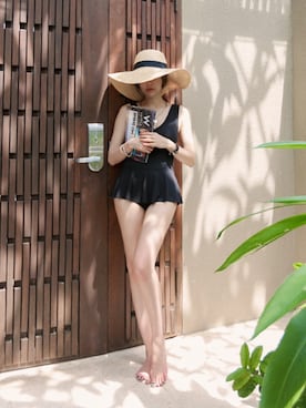 「11am」｜「アイテム（水着）」を使った、11AMさん（レディース・162cm）の夏コーディネート