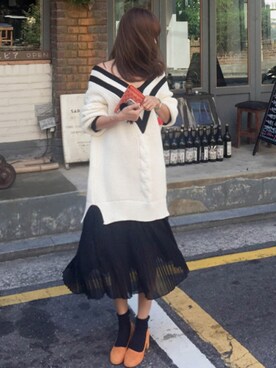 「スエードシューズ」｜「アイテム（パンプス）」を使った、11AMさん（レディース・162cm）の秋コーディネート
