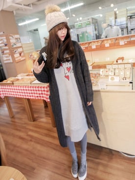 「ロングカーディガン」｜11AMさん（レディース・162cm）の秋コーディネート