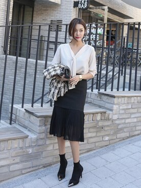 シャツ ブラウスを使った 韓国ファッション の人気ファッションコーディネート 季節 9月 11月 Wear