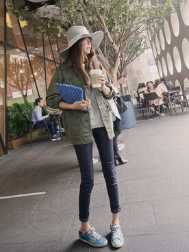 「11am」｜「アイテム（モッズコート）」を使った、11AMさん（レディース・162cm）の秋コーディネート