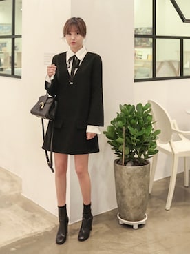 「Vネック」｜11AMさん（レディース・162cm）の秋コーディネート