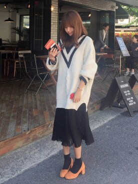 「スエードシューズ」｜「アイテム（パンプス）」を使った、11AMさん（レディース・162cm）の秋コーディネート