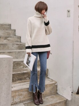 「11am」｜「アイテム（ブーツ）」を使った、11AMさん（レディース・162cm）の秋コーディネート