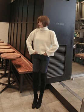 「11am」｜「アイテム（ブーツ）」を使った、11AMさん（レディース・162cm）の秋コーディネート