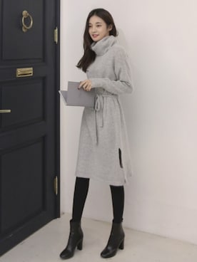 「シアータイツ」｜11AMさん（レディース・164cm）の冬コーディネート