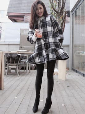 「シアータイツ」｜11AMさん（レディース・164cm）の冬コーディネート