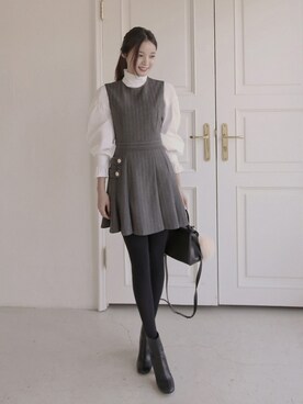 「 オフィススタイル」｜11AMさん（レディース・164cm）の冬コーディネート