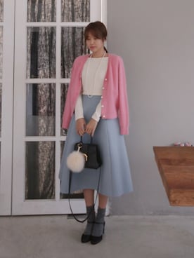 「ビジューニット」｜11AMさん（レディース・162cm）の冬コーディネート