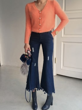 「ビジューニット」｜11AMさん（レディース・162cm）の冬コーディネート