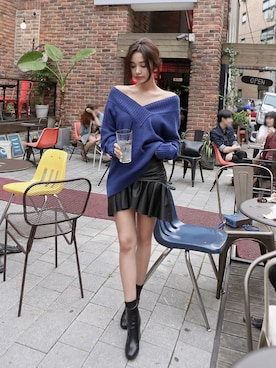 「シャーリング」｜11AMさん（レディース・164cm）の冬コーディネート