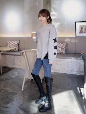 「サイドジップ」｜11AMさん（レディース・162cm）の冬コーディネート