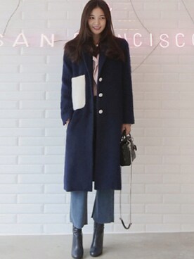 「11am」｜「アイテム（ジャケット/アウター）」を使った、11AMさん（レディース・165cm）の冬コーディネート