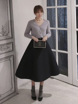 「ビジューニット」｜11AMさん（レディース・162cm）の冬コーディネート