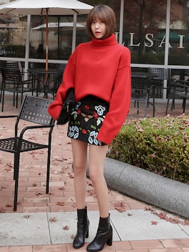 「ガーリーコーデ」｜11AMさん（レディース・162cm）の冬コーディネート