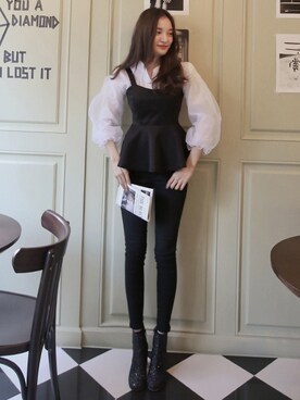 「11am」｜「アイテム（パンツ）」を使った、11AMさん（レディース・165cm）の冬コーディネート