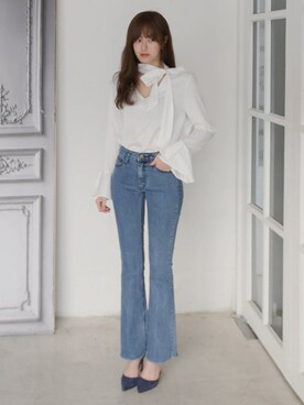 「11am」｜「アイテム（パンツ）」を使った、11AMさん（レディース・162cm）の冬コーディネート