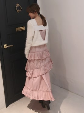 「アンゴラニット」｜11AMさん（レディース・162cm）の冬コーディネート