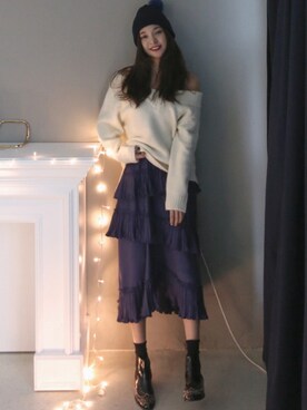 「11am」｜11AMさん（レディース・165cm）の冬コーディネート