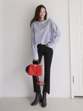 「11am」｜「アイテム（パンツ）」を使った、11AMさん（レディース・165cm）の冬コーディネート