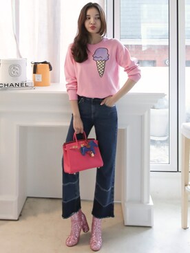 「11am」｜「アイテム（パンツ）」を使った、11AMさん（レディース・165cm）の冬コーディネート