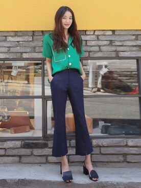 「11am」｜「アイテム（パンツ）」を使った、11AMさん（レディース・165cm）の春コーディネート