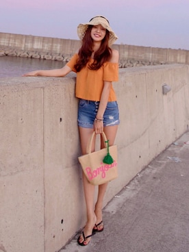 「11am」｜「アイテム（パンツ）」を使った、11AMさん（レディース・165cm）の夏コーディネート
