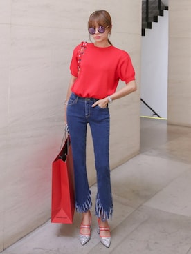「11am」｜「アイテム（パンツ）」を使った、11AMさん（レディース・162cm）の夏コーディネート