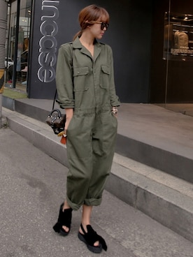 「アイテム（オールインワン・サロペット）」を使った、11AMさん（レディース・162cm）の夏コーディネート