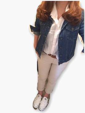 「GRL（グレイル）のアイテム（デニムジャケット）」を使った、rさん（レディース・152cm）の春コーディネート