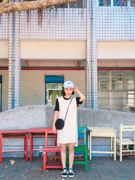 「mooncat（mooncat）のアイテム（ワンピース/ドレス）」を使った、彭曼瑜さん（レディース・155cm）の夏コーディネート