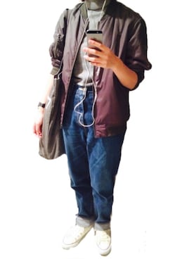 「SMELLY（スメリー）のアイテム（ピアス（両耳用））」を使った、ゆうべさん（レディース・157cm）の秋コーディネート