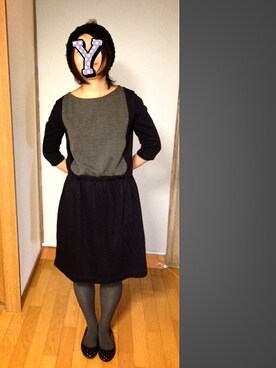 「NOMBRE IMPAIR（ノンブルアンペール）のアイテム（ワンピース/ドレス）」を使った、ゆうきさん（レディース・154cm）の冬コーディネート