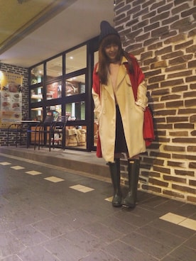 「skirt」｜「アイテム（トレンチコート）」を使った、TzuWuさん（レディース・158cm）の冬コーディネート
