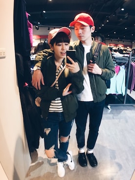 「Dr. Martens（ドクターマーチン）のDr.Martens (ドクターマーチン)/1461 3EYE GIBSON SHOES（その他シューズ）」を使った、TzuWuさん（レディース・158cm）の冬コーディネート