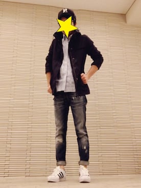 「NANO universe（ナノユニバース）のアイテム（マウンテンパーカー）」を使った、Tomさんさん（メンズ・166cm）の春コーディネート