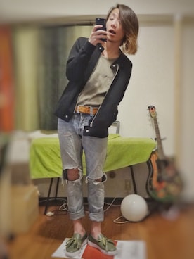 「スケボー」｜「アイテム（ブルゾン）」を使った、jijiさん（メンズ・180cm）の秋コーディネート