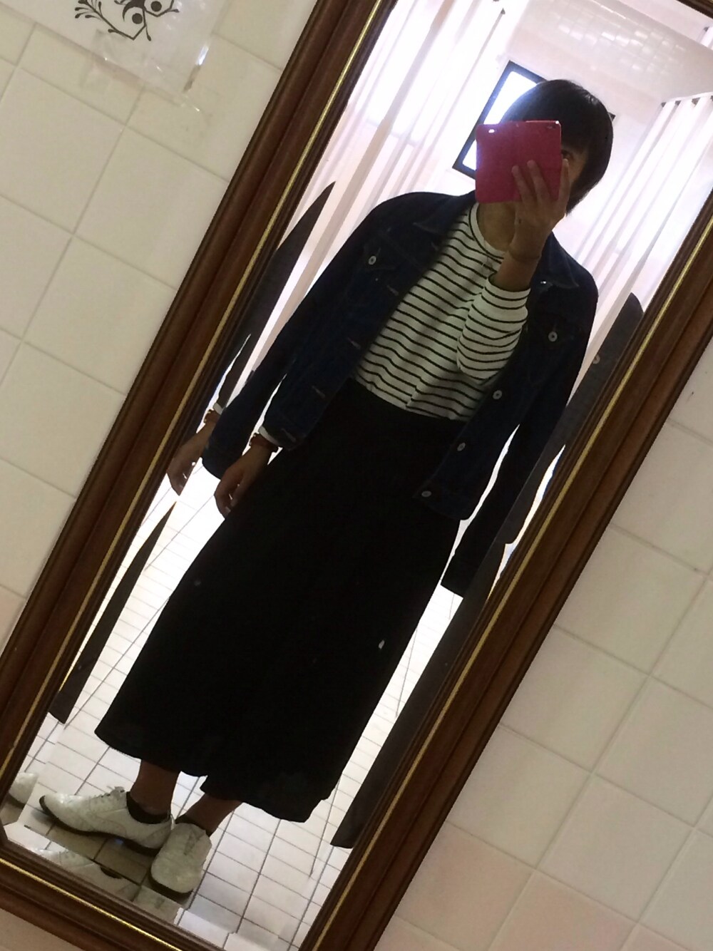 「WEGOのアイテム（その他パンツ、ブラック系）」を使った、ERIKOさん（レディース・163cm）の秋コーディネートの1枚目の写真