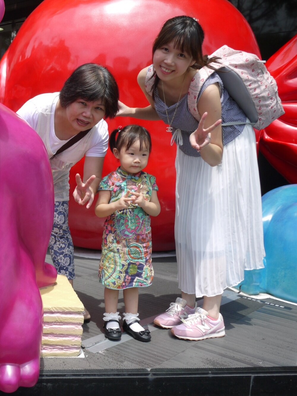 「Q-pot.のアイテム（バックパック/リュック、ピンク系）」を使った、🍓m&m's🍓さん（レディース・163cm）の夏コーディネートの1枚目の写真
