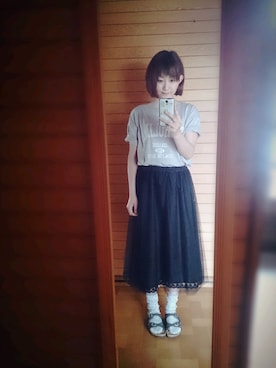 「NOMBRE IMPAIR（ノンブルアンペール）のアイテム（Tシャツ/カットソー）」を使った、晴れのちさん（レディース・163cm）の夏コーディネート